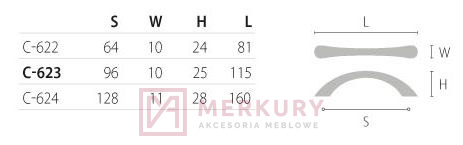 Uchwyt meblowy ARCO C-624 MERKURY Akcesoria Meblowe Mariusz Adamczyk Uchwyt meblowy ARCO C-624 MERKURY Akcesoria Meblowe Mariusz Adamczyk