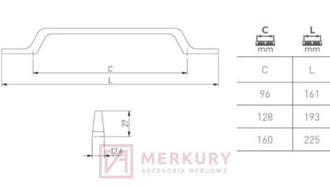 Uchwyt meblowy UZ-FLAVIO MERKURY Akcesoria Meblowe Mariusz Adamczyk Uchwyt meblowy UZ-FLAVIO MERKURY Akcesoria Meblowe Mariusz Adamczyk