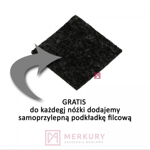 Nóżka meblowa regulowana NMK H-60mm, satyna mat, sklep internetowy MERKURY Akcesoria Meblowe Mariusz Adamczyk