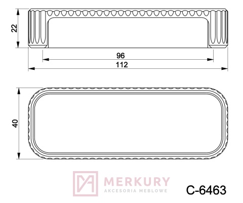 Uchwyt meblowy WEGA C-6463, złoty mat, NOMET, sklep internetowy MERKURY Akcesoria Meblowe Mariusz Adamczyk