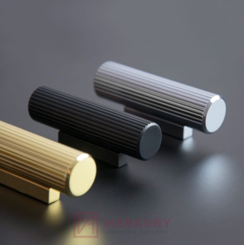 Uchwyt meblowy relingowy gałka reling  AVANTI, czarny mat, NOMET, sklep internetowy MERKURY Akcesoria Meblowe Mariusz Adamczyk