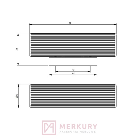 Uchwyt meblowy relingowy gałka reling  AVANTI, czarny mat, NOMET, sklep internetowy MERKURY Akcesoria Meblowe Mariusz Adamczyk