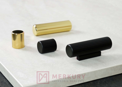 Uchwyt meblowy relingowy gałka reling  AVANTI, czarny mat, NOMET, sklep internetowy MERKURY Akcesoria Meblowe Mariusz Adamczyk