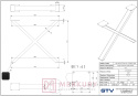 Noga stelażowa INDUSTRIA krzyżak, 710x820mm, profil 80x40mm, czarny MERKURY AKCESORIA MEBLOWE