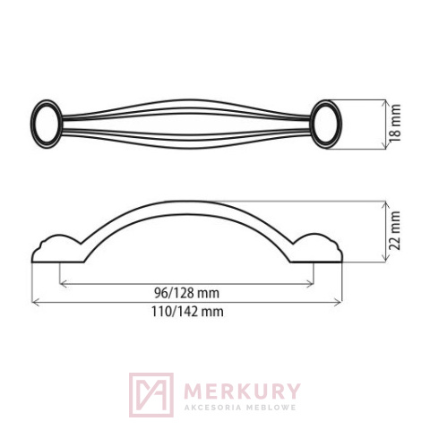 Uchwyt meblowy DUR10, czarny mat, DC, sklep internetowy MERKURY Akcesoria Meblowe Mariusz Adamczyk