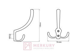 Wieszak meblowy DW59, aluminium mat, DC, sklep interntowy MERKURY Akcesoria Meblowe Mariusz Adamczyk