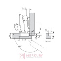 Zawias meblowy BLUM 70T7550 BLUMOTION Clip-T 155° bez sprężyny, onyks, sklep internetowy MERKURY Akcesoria Meblowe