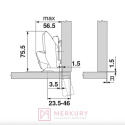 Zawias meblowy do cienkich frontów BLUM 70T453T Clip-T 110° bez sprężyny, sklep internetowy MERKURY Akcesoria Meblowe