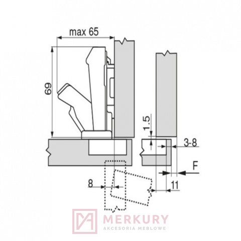 Zawias meblowy nakładany BLUM 70T6550 TIP-ON 170° bez sprężyny, sklep internetowy MERKURY Akcesoria Meblowe Mariusz Adamczyk Zawias meblowy nakładany BLUM 70T6550 TIP-ON 170° bez sprężyny, sklep internetowy MERKURY Akcesoria Meblowe Mariusz Adamczyk