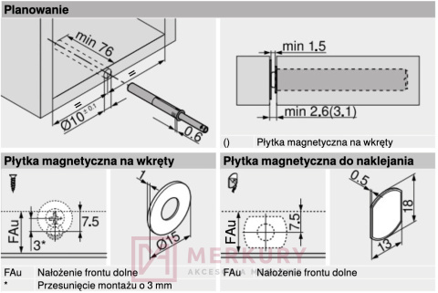 Odbojnik TIP-ON BLUM 956A1004 długi z magnesem, szary SKLEP INTERNETOWY MERKURY AKCESORIA MEBLOWE MARIUSZ ADAMCZYK Odbojnik TIP-ON BLUM 956A1004 długi z magnesem, szary SKLEP INTERNETOWY MERKURY AKCESORIA MEBLOWE MARIUSZ ADAMCZYK