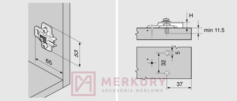 Prowadnik krzyżakowy BLUM 194K6100E do zawiasu drzwi lodówki, 0mm SKLEP INTERNETOWY MERKURYAM Prowadnik krzyżakowy BLUM 194K6100E do zawiasu drzwi lodówki, 0mm SKLEP INTERNETOWY MERKURYAM