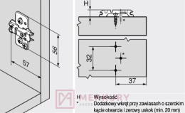 Prowadnik krzyżakowy z regulacją mimośrodową BLUM 173H7100, 0mm SKLEP INTERNETOWY MERKURY AKCESORIA MEBLOWE