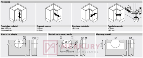 Zawias meblowy do drzwi składanych uzupełniający BLUM 79T8500 Clip-T 60°' ze sprężyną SKLEP INTERNETOWY MERKURYAM Zawias meblowy do drzwi składanych uzupełniający BLUM 79T8500 Clip-T 60°' ze sprężyną SKLEP INTERNETOWY MERKURYAM