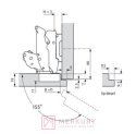 Zawias meblowy nakładany BLUM 71B7550 BLUMOTION Clip-T 155° zerowy uskok, onyks SKLEP INTERNETOWY MERKURY AKCESORIA MEBLOWE