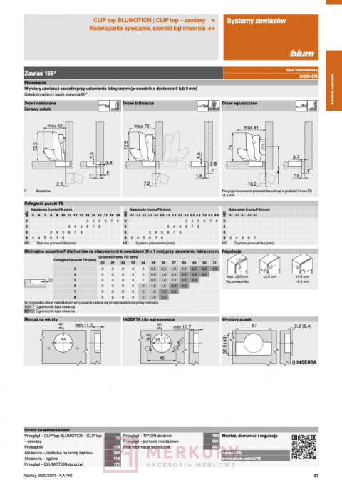 Zawias meblowy nakładany BLUM 71B7550 BLUMOTION Clip-T 155° zerowy uskok SKLEP INTERNETOWY MERKURY AKCESORIA MEBLOWE Zawias meblowy nakładany BLUM 71B7550 BLUMOTION Clip-T 155° zerowy uskok SKLEP INTERNETOWY MERKURY AKCESORIA MEBLOWE