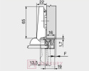 Zawias meblowy nakładany BLUM 71T950A Clip-T 95° do wąskich ram aluminiowych SKLEP INTERNETOWY MERKURY AKCESORIA MEBLOWE