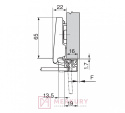 Zawias meblowy nakładany BLUM 71T950AB BLUMOTION Clip-T 95° do wąskich ram aluminiowych SKLEP INTERNETOWY MERKURYAM