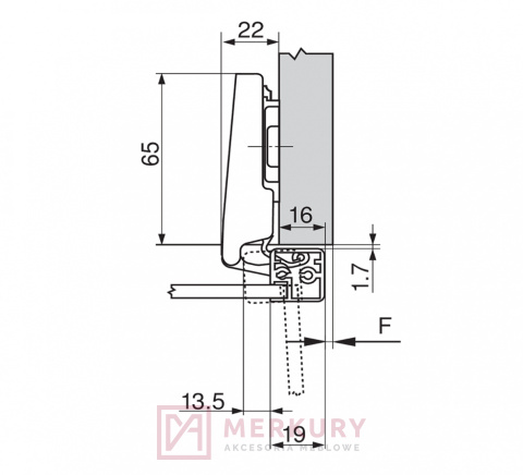 Zawias meblowy nakładany BLUM 71T950AB BLUMOTION Clip-T 95° do wąskich ram aluminiowych SKLEP INTERNETOWY MERKURYAM Zawias meblowy nakładany BLUM 71T950AB BLUMOTION Clip-T 95° do wąskich ram aluminiowych SKLEP INTERNETOWY MERKURYAM