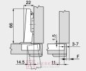Zawias meblowy nakładany do drzwi profilowanych BLUM 71T9550 Clip-T 95° SKLEP INTERNETOWY MERKURYAM
