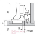 Zawias meblowy wpuszczany BLUM 71B3750 BLUMOTION Clip-T 110° SKLEP INTERNETOWY MERKURY AKCESORIA MEBLOWE