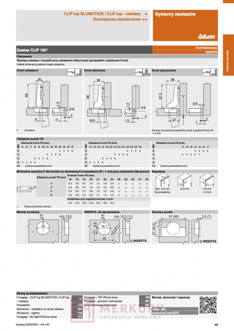 Zawias meblowy wpuszczany BLUM 71M2750 Clip 100° SKLEP INTERNETOWY MERKURY AKCESORIA MEBLOWE Zawias meblowy wpuszczany BLUM 71M2750 Clip 100° SKLEP INTERNETOWY MERKURY AKCESORIA MEBLOWE
