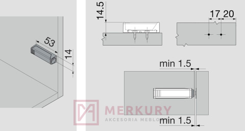 Adapter prosty do TIP-ON BLUM 956.1201 wersja krótka, biały SKLEP INTERNETOWY MERKURY AKCESORIA MEBLOWE Adapter prosty do TIP-ON BLUM 956.1201 wersja krótka, biały SKLEP INTERNETOWY MERKURY AKCESORIA MEBLOWE