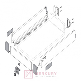 Front szuflady wewnętrznej ANTARO bez wpustu BLUM Z31L1036A, biały, 1036mm SKLEP INTERNETOWY MERKURY AKCESORIA MEBLOWE