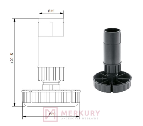 Nóżka meblowa Volpato, czarny, H-100mm, 500kg SKLEP INTERNETOWY MERKURY AKCESORIA MEBLOWE MARIUSZ ADAMCZYK Nóżka meblowa Volpato, czarny, H-100mm, 500kg SKLEP INTERNETOWY MERKURY AKCESORIA MEBLOWE MARIUSZ ADAMCZYK