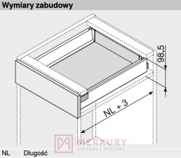 Prowadnica TANDEMBOX ANTARO BLUM 576.6501B BLUMOTION, 650mm, 65kg SKLEP INTERNETOWY MERKURY AKCESORIA MEBLOWE