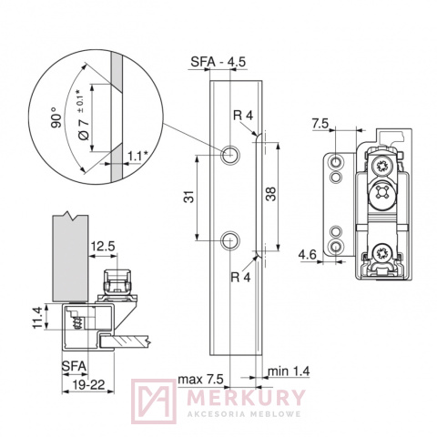 Mocowanie frontu aluminiowego do AVENTOS HK-S BLUM 20K4A00A02 SKLEP INTERNETOWY MERKURY AKCESORIA MEBLOWE MARIUSZ ADAMCZYK Mocowanie frontu aluminiowego do AVENTOS HK-S BLUM 20K4A00A02 SKLEP INTERNETOWY MERKURY AKCESORIA MEBLOWE MARIUSZ ADAMCZYK