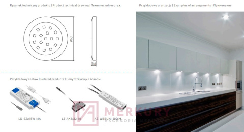 Oprawa meblowa LED LUMINO 1,5W, zimny biały, aluminium mat Oprawa meblowa LED LUMINO 1,5W, zimny biały, aluminium mat