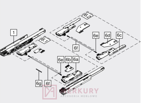 TIP-ON BLUMOTION do LEGRABOX/MOVENTO "L1" BLUM T60L7340, 0-20kg, NL=350-600mm, jasnoszary SKLEP INTERNETOWY MERKURYAM TIP-ON BLUMOTION do LEGRABOX/MOVENTO "L1" BLUM T60L7340, 0-20kg, NL=350-600mm, jasnoszary SKLEP INTERNETOWY MERKURYAM