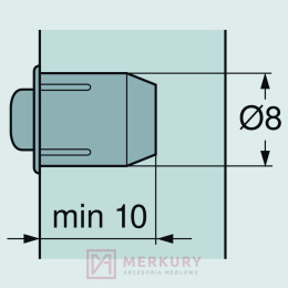 Amortyzator wpuszczany BLUM 993.706, fi 8mm SKLEP INTERNETOWY MERKURY AKCESORIA MEBLOWE MARIUSZ ADAMCZYK