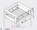 Element dekoracyjny do LEGRABOX BLUM ZE7S338G, szklany, L-450mm SKLEP INTERNETOWY MERKURY AKCESORIA MEBLOWE