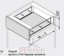 Element dekoracyjny do LEGRABOX BLUM ZE7S338G, szklany, L-450mm SKLEP INTERNETOWY MERKURY AKCESORIA MEBLOWE