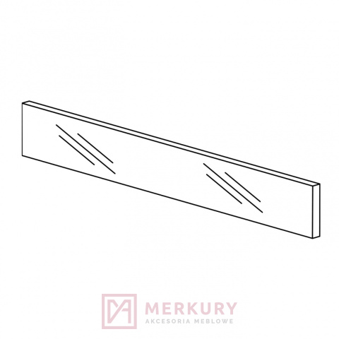 Element dekoracyjny frontu do LEGRABOX BLUM ZE7V1082G, szklany, L=1082mm, H-70mm SKLEP INTERNETOWY MERKURY AKCESORIA MEBLOWE