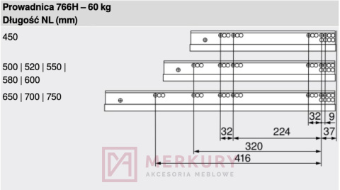 Prowadnica MOVENTO z BLUMOTION BLUM 766H7500S, 750mm, 60kg SKLEP INTERNETOWY MERKURY AKCESORIA MEBLOWE Prowadnica MOVENTO z BLUMOTION BLUM 766H7500S, 750mm, 60kg SKLEP INTERNETOWY MERKURY AKCESORIA MEBLOWE
