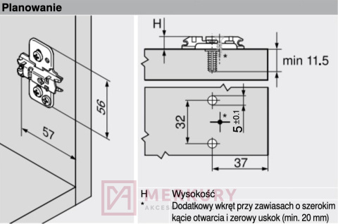 Prowadnik krzyżakowy z regulacją mimośrodową BLUM 174H7100E, 0mm SKLEP INTERNETOWY MERKURY AKCESORIA MEBLOWE Prowadnik krzyżakowy z regulacją mimośrodową BLUM 174H7100E, 0mm SKLEP INTERNETOWY MERKURY AKCESORIA MEBLOWE