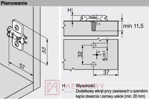 Prowadnik krzyżakowy z regulacją wysokości BLUM 174E6100, 0mm SKLEP INTERNETOWY MERKURY AKCESORIA MEBLOWE MARIUSZ ADAMCZYK Prowadnik krzyżakowy z regulacją wysokości BLUM 174E6100, 0mm SKLEP INTERNETOWY MERKURY AKCESORIA MEBLOWE MARIUSZ ADAMCZYK