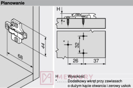 Prowadnik krzyżakowy z regulacją wysokości BLUM 175H7190, 9mm SKLEP INTERNETOWY MERKURY AKCESORIA MEBLOWE