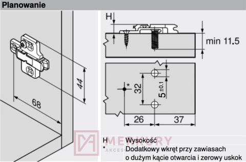 Prowadnik krzyżakowy z regulacją wysokości BLUM 175H9160, 6mm SKLEP INTERNETOWY MERKURY AKCESORIA MEBLOWE MARIUSZ ADAMCZYK Prowadnik krzyżakowy z regulacją wysokości BLUM 175H9160, 6mm SKLEP INTERNETOWY MERKURY AKCESORIA MEBLOWE MARIUSZ ADAMCZYK