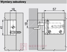 Lewa zawieszka do szafek BLUM 48N0510.03, brązowy SKLEP INTERNETOWY MERKURY AKCESORIA MEBLOWE MARIUSZ ADAMCZYK