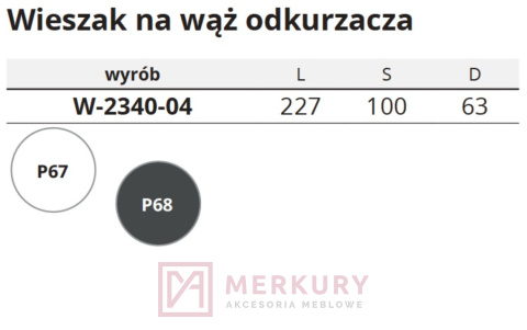 Wieszak na wąż odkurzacza organizera szafki gospodarczej W-2340-04, antracyt SKLEP INTERNETOWY MERKURY AKCESORIA MEBLOWE Wieszak na wąż odkurzacza organizera szafki gospodarczej W-2340-04, antracyt SKLEP INTERNETOWY MERKURY AKCESORIA MEBLOWE