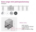 Kosz Cargo mini jednopoziomowy W-2336M, srebrny, 400mm, linia PRO SKLEP INTERNETOWY MERKURY AKCESORIA MEBLOWE MARIUSZ ADAMCZYK