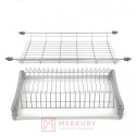 Ociekarka dwupoziomowa z podstawą aluminiową W-2507, do szafki 60cm, chrom NOMET SKLEP INTERNETOWY MERKURY AKCESORIA MEBLOWE