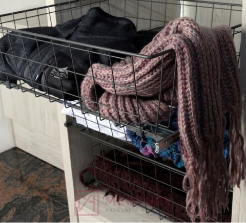 W-2406 Szuflada do szafki 50cm, H-150mm, antracyt, NOMET, sklep internetowy MERKURY Akcesoria Meblowe Mariusz Adamczyk