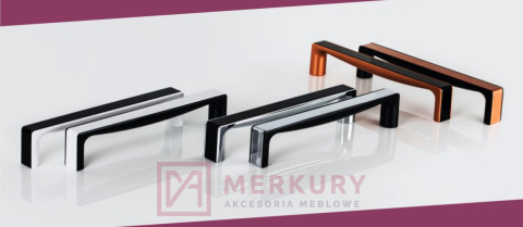 C-5459 Uchwyt meblowy TWIX, P59 czarny połysk/ G2 chrom połysk, sklep internetowy MERKURY Akcesoria Meblowe Mariusz Adamczyk