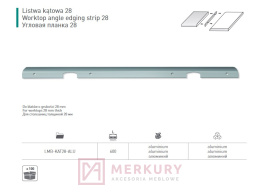 Listwa kątowa do blatu aluminium 28mm