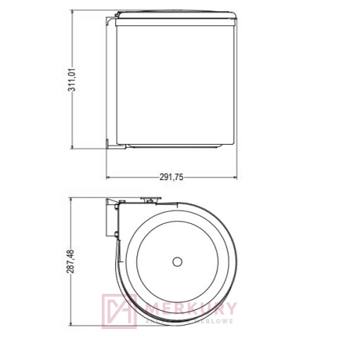 Kosz na śmieci AUTOMATYCZNY do szafki od 40cm, 12L, szary Kosz na śmieci AUTOMATYCZNY do szafki od 40cm, 12L, szary
