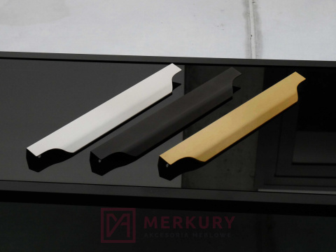 Uchwyt meblowy krawędziowy U11 czarny mat 246mm